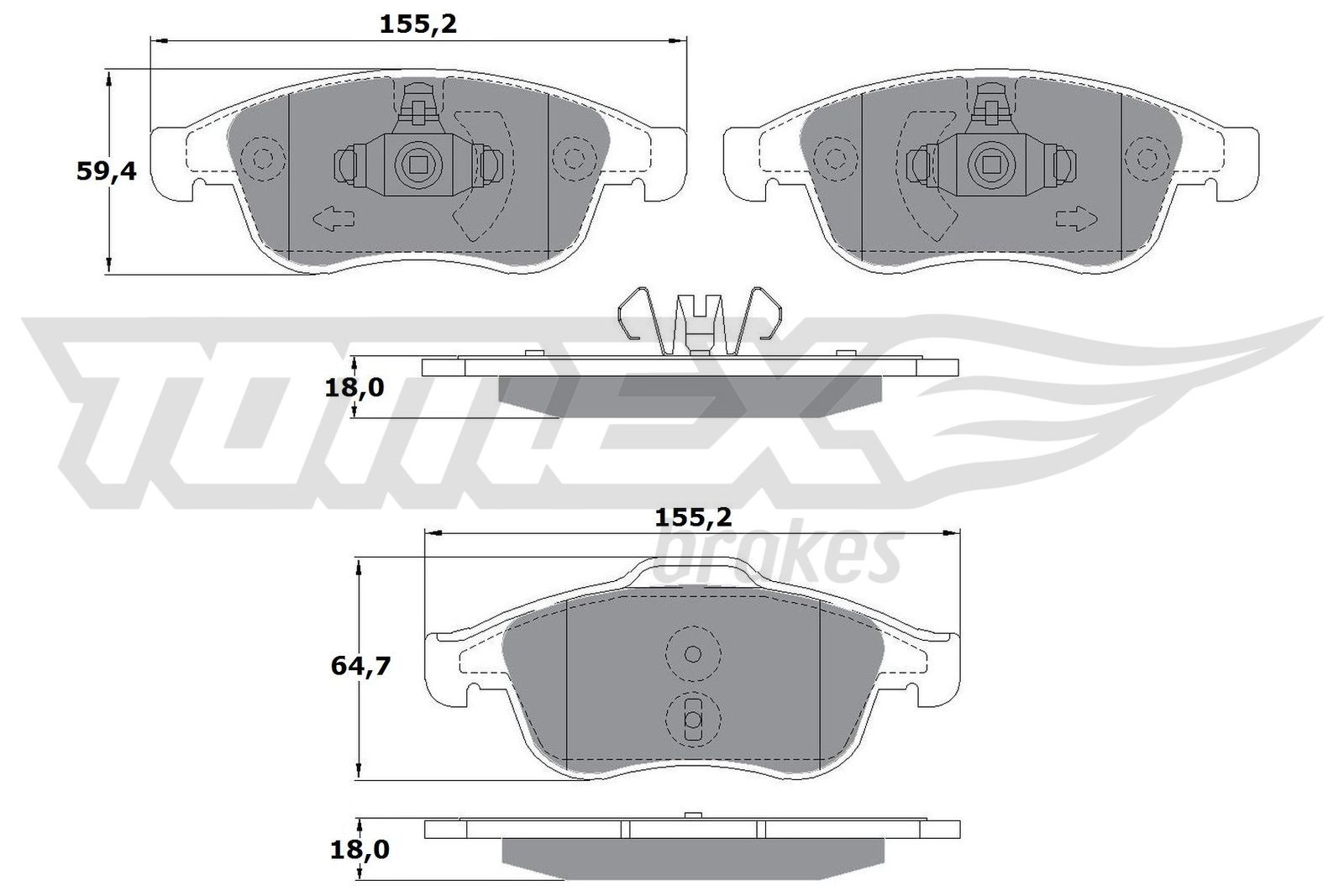 Obrázok Sada brzdových platničiek kotúčovej brzdy TOMEX Brakes  TX1641